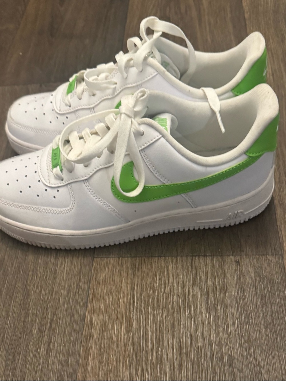 Nike White Sneakers with Lime Green Accents